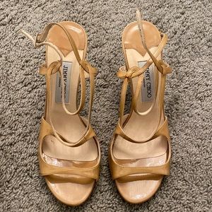 Jimmy Choo size 39 tan heel. Worn once.